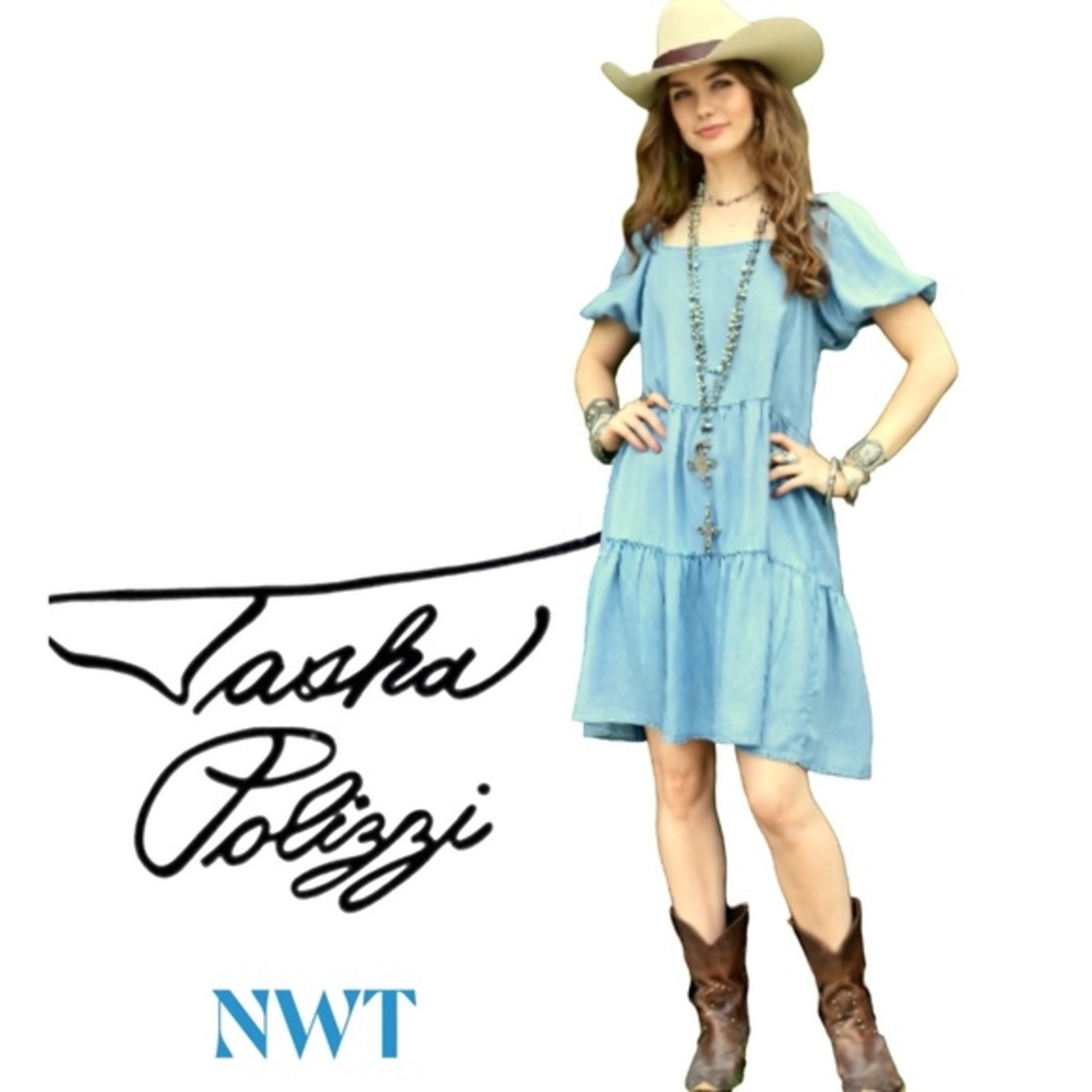 NWT.- Tasha Polizzi Dolly Tencel Denim Dress - SZ S (runs big)